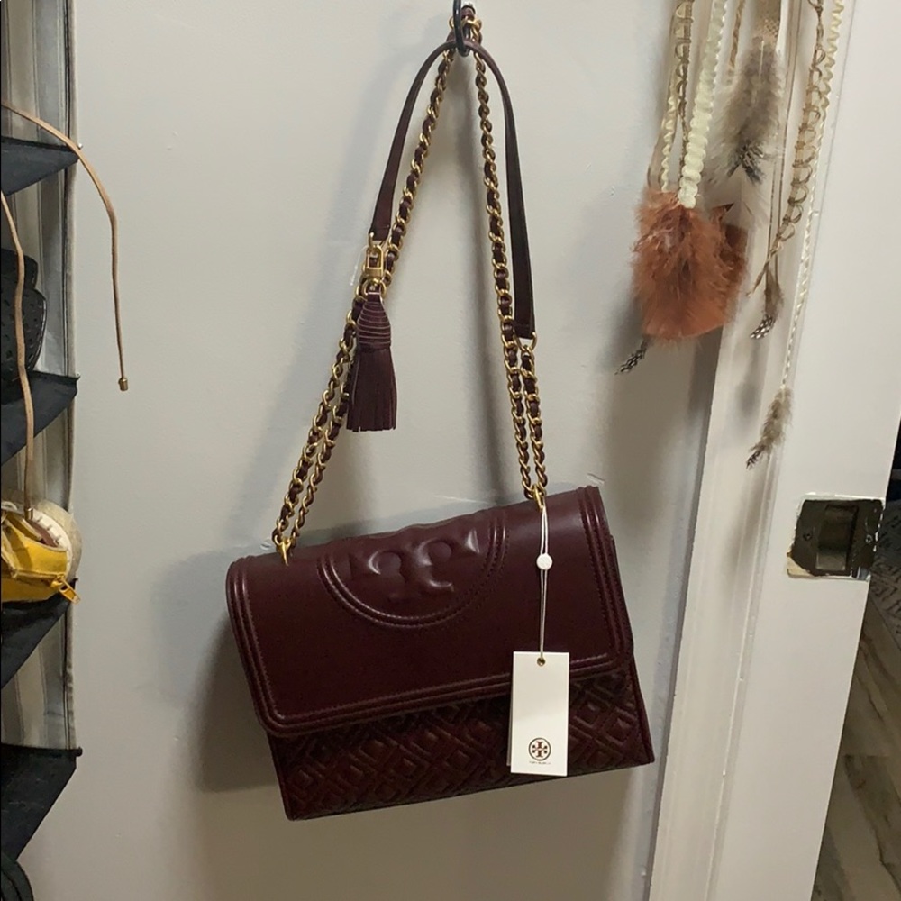 Tory Burch Medium Fleming bag - burgundy